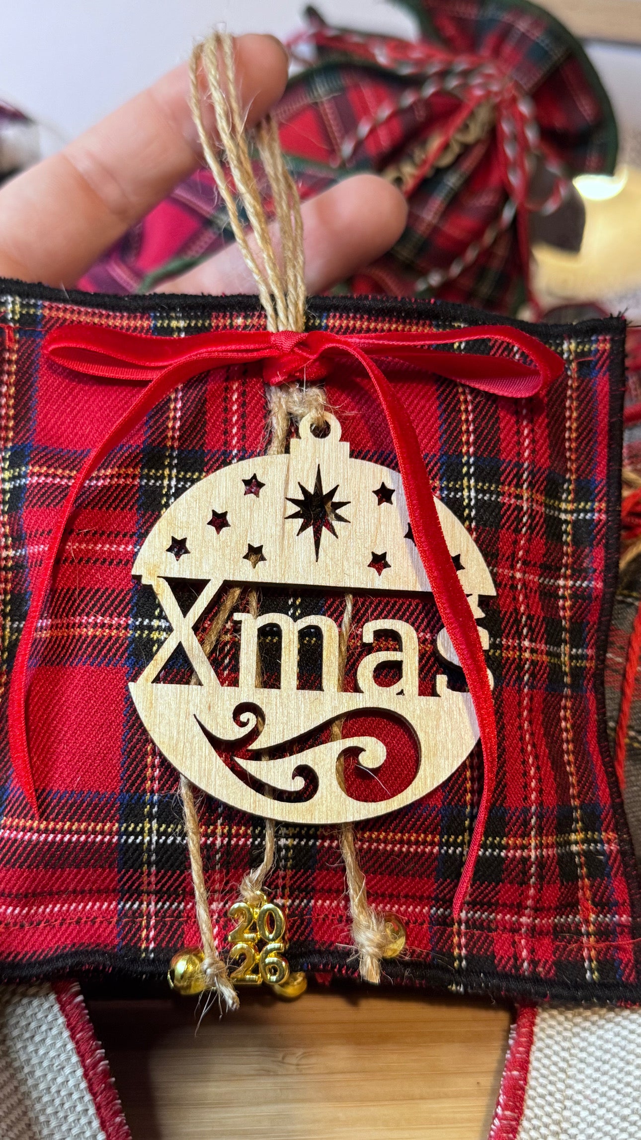 Στολίδι Με Άνθη Μεσογειακής Λεβάντας & Ξύλινο Xmas